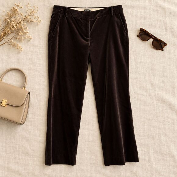 J. Crew Pants - J. Crew Straight Leg Velvet Pants in Dark Brown